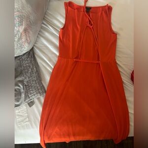Ann Taylor Vibrant Orange Backless Dress